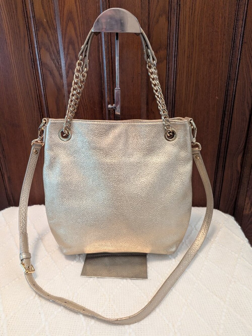 Michael Kors Gold Soft Leather Shoulder/Crossbody Purse